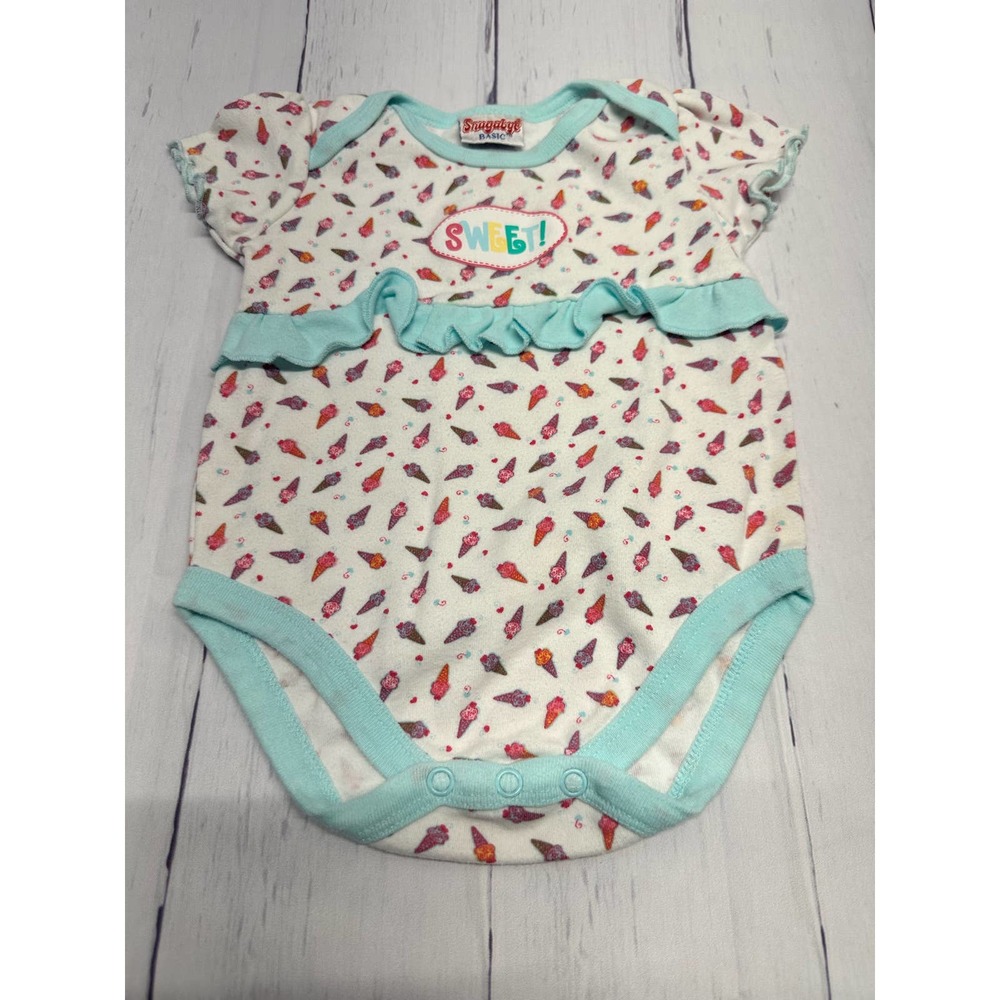 Snugabye One Piece W/Ice Cream Cones 3-6M
